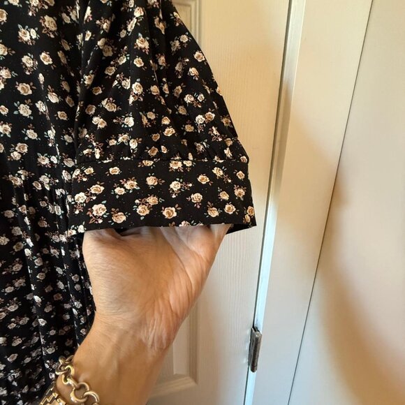 Natural Life, Rebecca Tiered Midi Dress - Black Cream Roses - Large - Picture 3 of 5